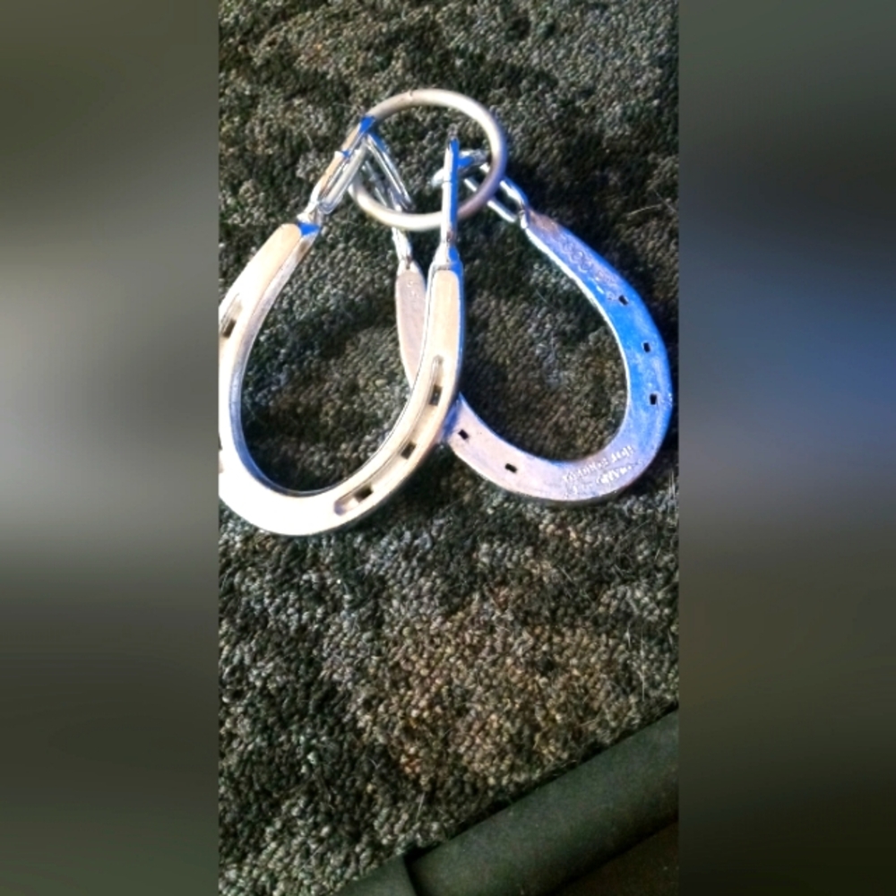 Horseshoe  Pair - Metallic Silver Tone made by diamond forge